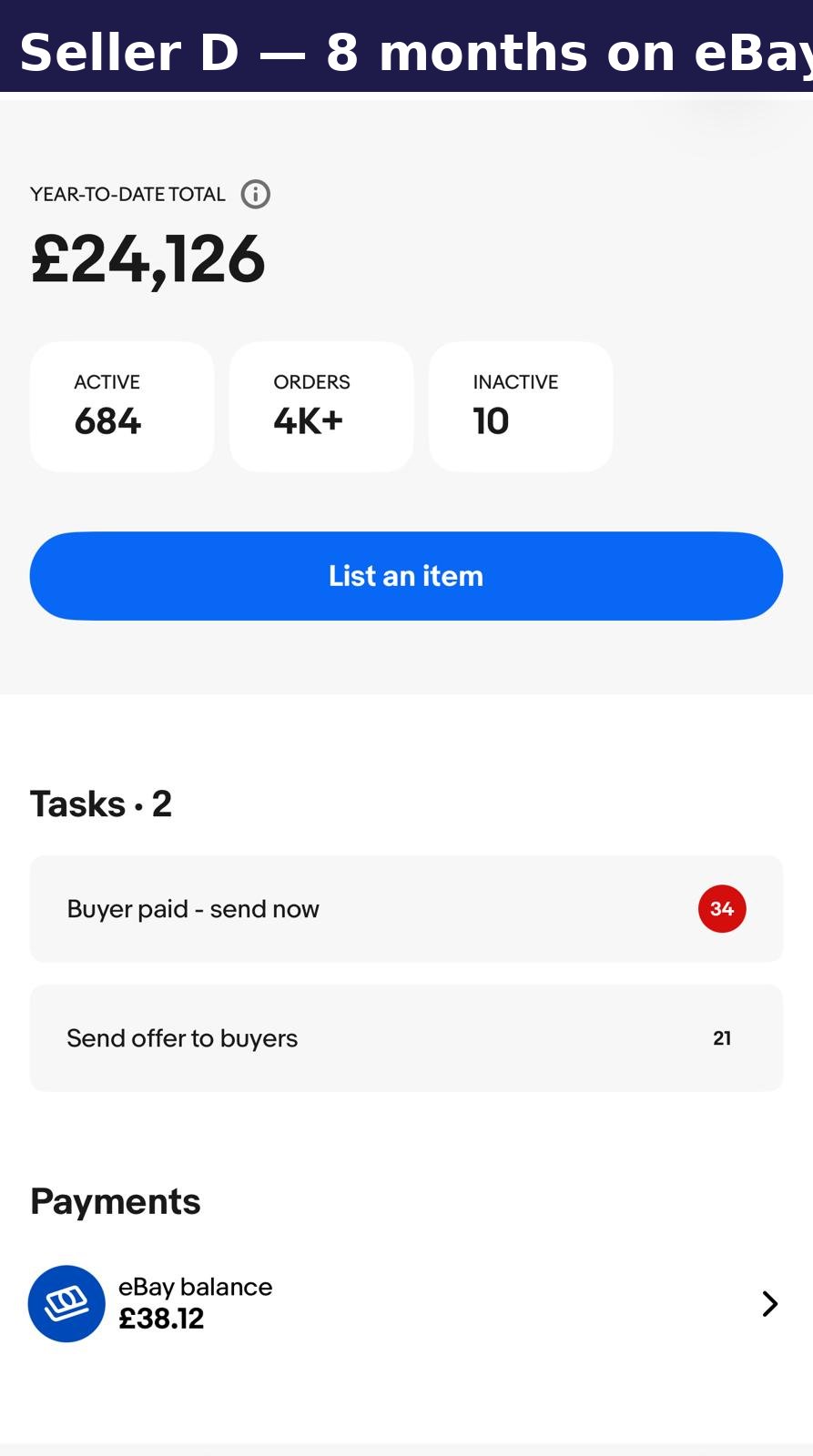 Seller results