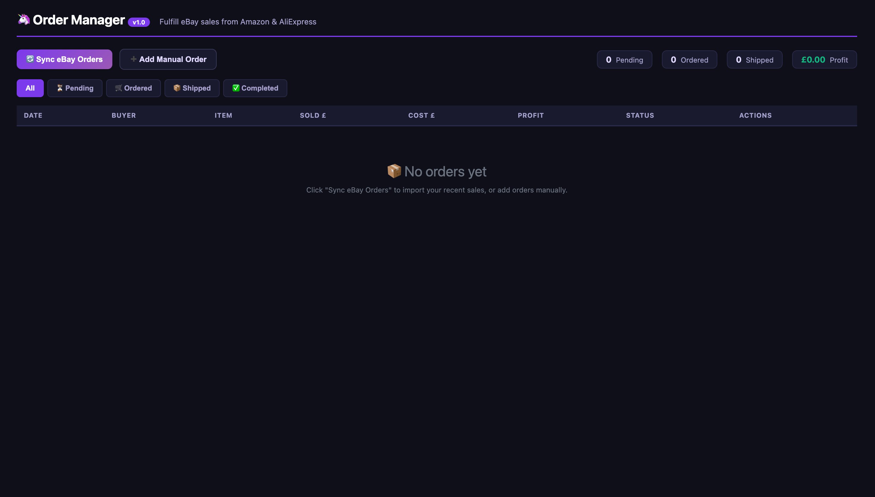 Stock Tracker monitoring Amazon inventory for active eBay listings